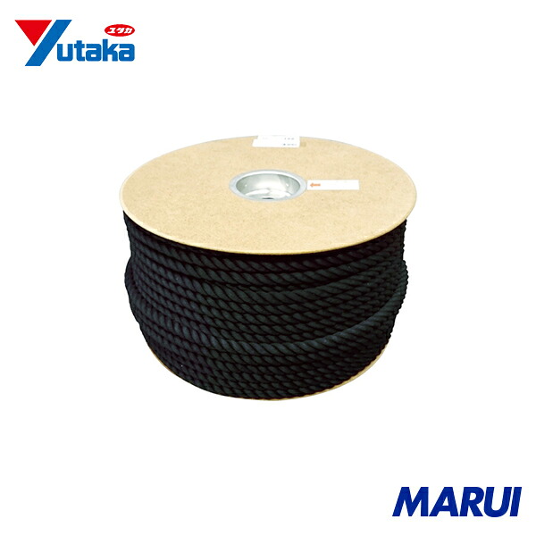 ユタカメイク ポリエステルロープ ドラム巻 12φ×100m 黒 1巻 PRS61 【DIY】【工具のMARUI】