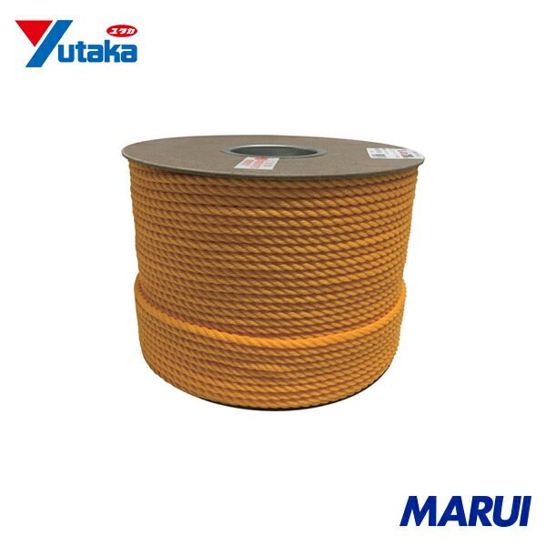 ユタカメイク ポリエチレンロープドラム巻 6mm×200m イエロー 1巻 PRE100 【DIY】【工具のMARUI】