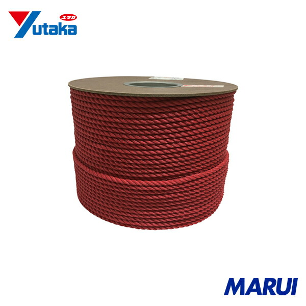ユタカメイク ポリエチレンロープドラム巻 6mm×200m レッド 1巻 PRE101 【DIY】【工具のMARUI】