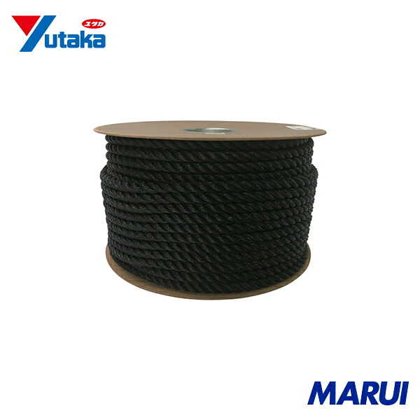 ユタカメイク ポリエチレンロープドラム巻 12mm×100m ブラック 1巻 PRE64 【DIY】【工具のMARUI】