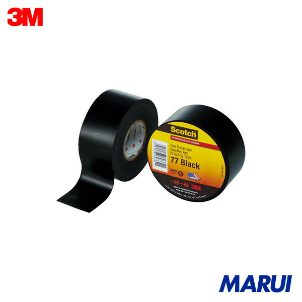 3M ビニール磁気テープ スコッチウイスキー 耐炎・耐弧線磁気テープ77 38mm×6m 黒 1巻 77112 | 不成立磁気テープ