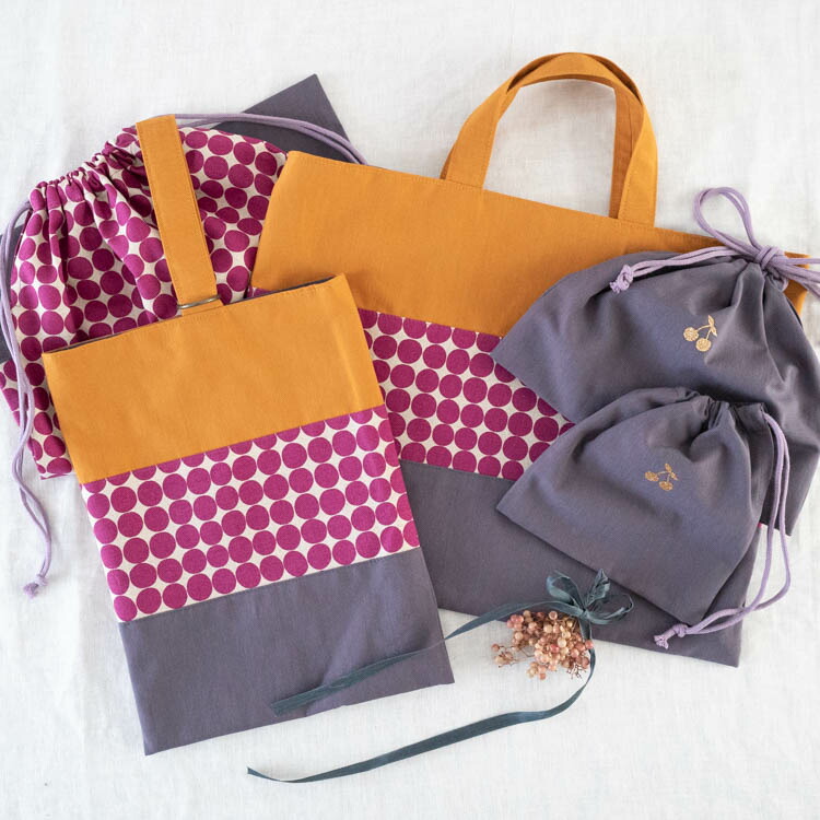 国内で丁寧に作った入学入園グッズ 入園入学5点セット 綿ポリ 綿麻 綿麻 レッスンバッグ 内布綿ポリダンガリー シューズケース 内布綿ポリダンガリー 着替え袋 内布無し 巾着2枚 内布無し 通園 通学 新学期の準備に 生地のマルイシオリジナル 送料無料商品 綿