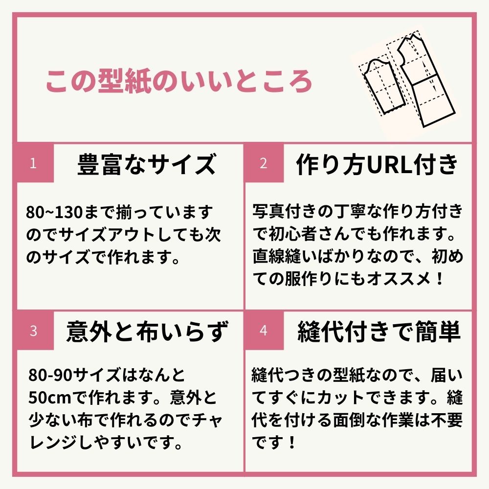 楽天市場 子供用ギャザーエプロンの型紙 商用利用可 メール便5個まで 生地通販のマルイシ