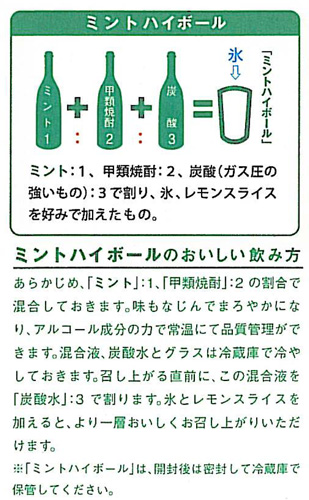 楽天市場 ミントハイボール 1800ml レシピ付き 天羽の梅の天羽飲料製造の新製品 ｋ 丸石酒店