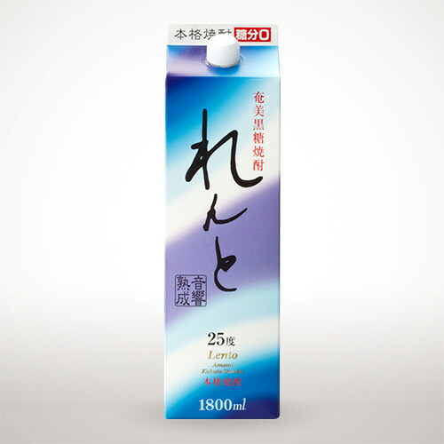 ｓ【送料無料６本入りセット】（鹿児島）れんと　25度　1800ml　パック｜丸石酒店