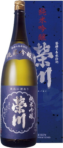 ｓ 【送料無料６本セット】 （福島）栄川　純米吟醸　1800ml　箱入り｜丸石酒店