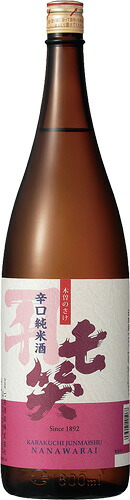 s【送料無料6本入りセット】(長野)七笑 辛口純米酒 1800ml|丸石酒店