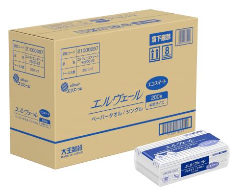 エルヴェール ペーパータオル エコスマート シングル 中判
