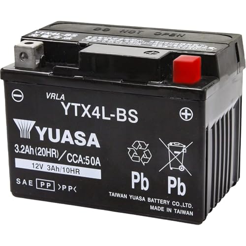 TAIWAN YUASA [ 台湾ユアサ ] シールド型 バイク用バッテリー [YT4L-BS高性能版] YTX4L-BS ブラック