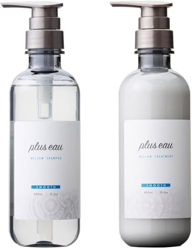 plus eau プリュスオー シャンプー トリートメント メロウ シルク美容液成分配合 シリコンフリー 450ml 2本セット