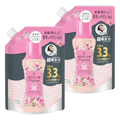 レノア Lenor ハピネス アロマジュエル 香り付け専用ビーズ ブルーミングブロッサム 詰め替え 1,410mL ×2袋まとめ買い [大容量]