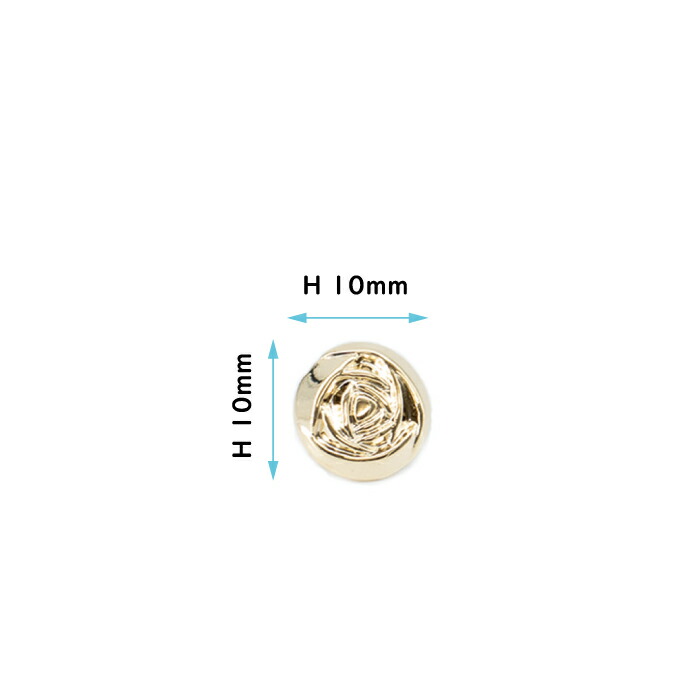 数量限定 ローズスタッズ 10mm 薔薇デザインカシメ シルバー ゴールド 2色 日本製 一個販売 座金付き GF-669-10 qdtek.vn