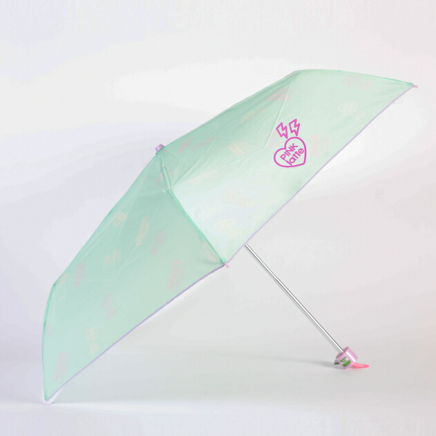 楽天市場 安心のメーカー直販 Pink Latte ピンクラテ ロゴ総柄 キッズ 折りたたみ傘 55cm 2色 ピンクラテ 傘 子供用 子供 キッズ 女の子 55 可愛い かわいい おしゃれ 通園 通学 入園 入学 軽量 収納袋付き お名前チャーム付き 雨具専門楽天市場店