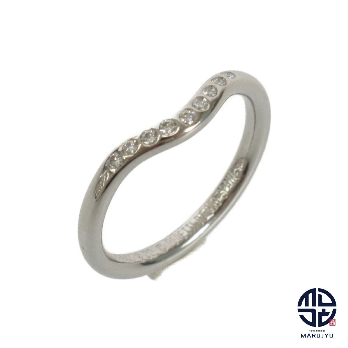 【美品】ティファニー　ペレッティ　カーブド　1Pダイヤモンド　リング　プラチナ TIFFANY&Co. ティファニー エルサ・ペレッティ カーブド バンドリング