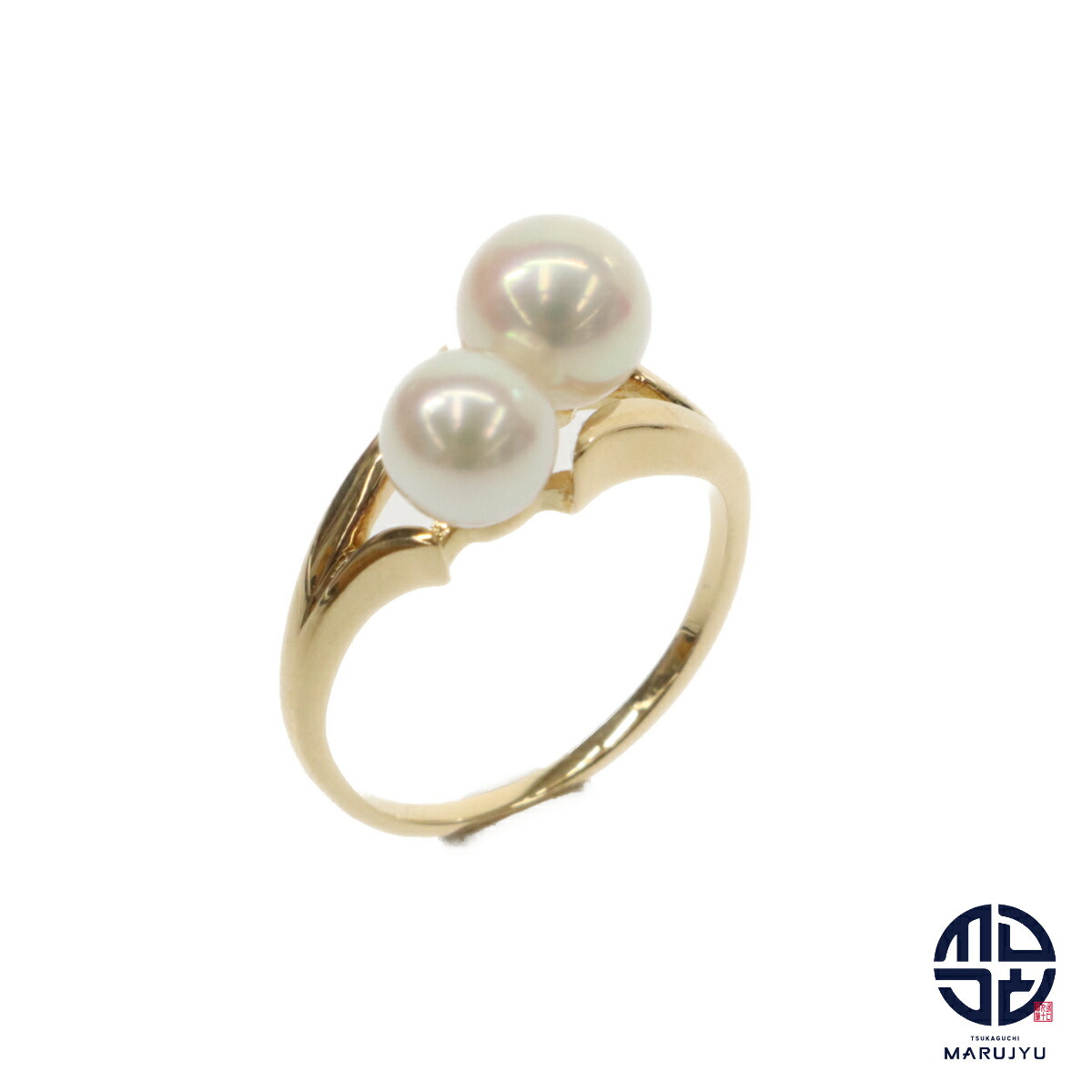 SALE☆南洋真珠ゴールデンケシパールダイヤモンドリングK18約11号約5.8g MIKIMOTO【ミキモト】 K18白蝶ケシパール ダイヤモンドリング