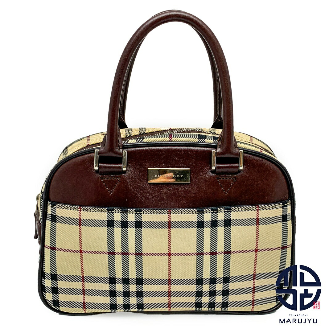 〈美品〉BURBERRY ミニボストン ハンドバッグ ハウスチェック バーバリー ノバチェック柄 ミニボストンバッグ ノヴァチェック