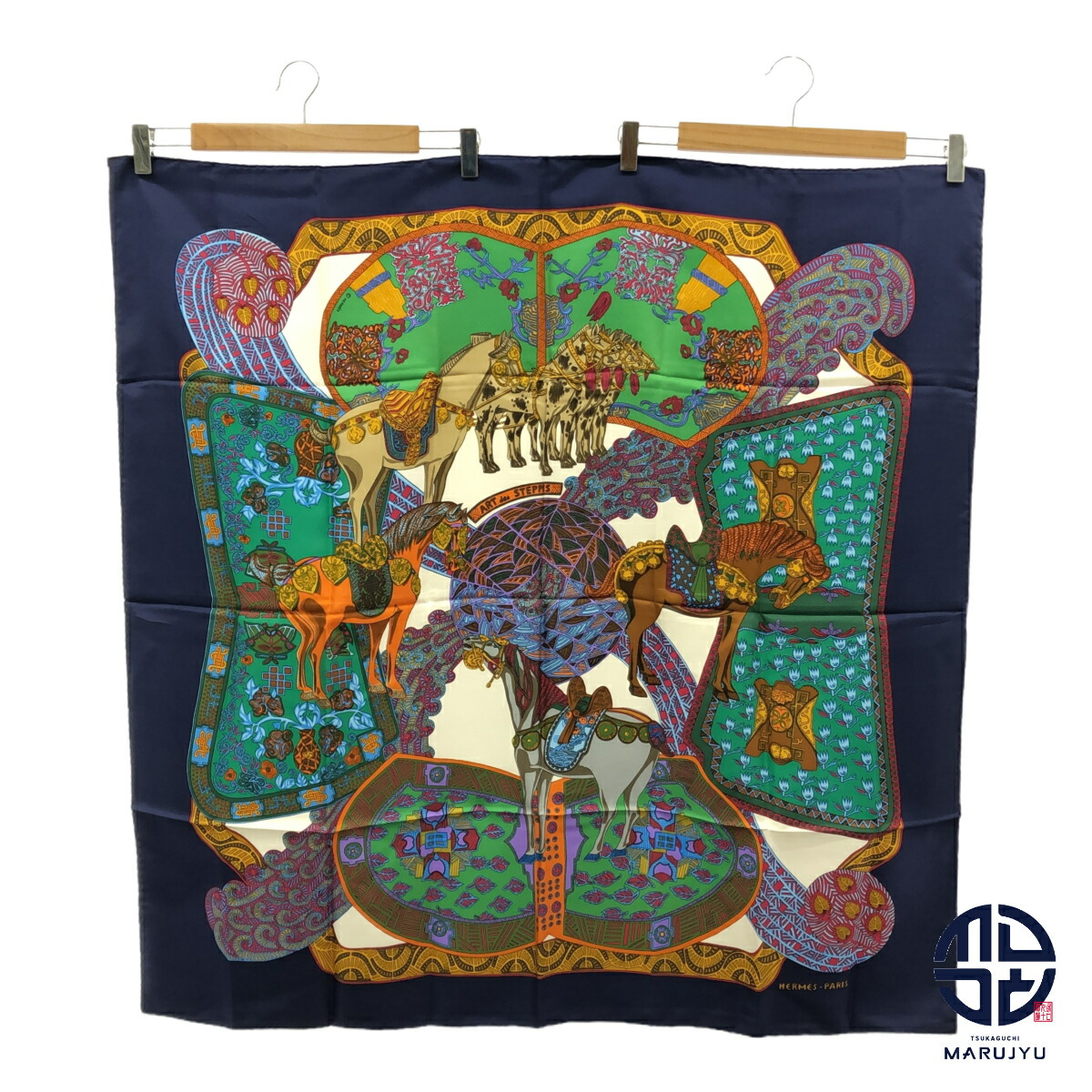 エルメス カレ90 ART des STEPPESスカーフ マルチ HERMES HERMES エルメス スカーフ 90 カレ ART des STEPPES ステップ
