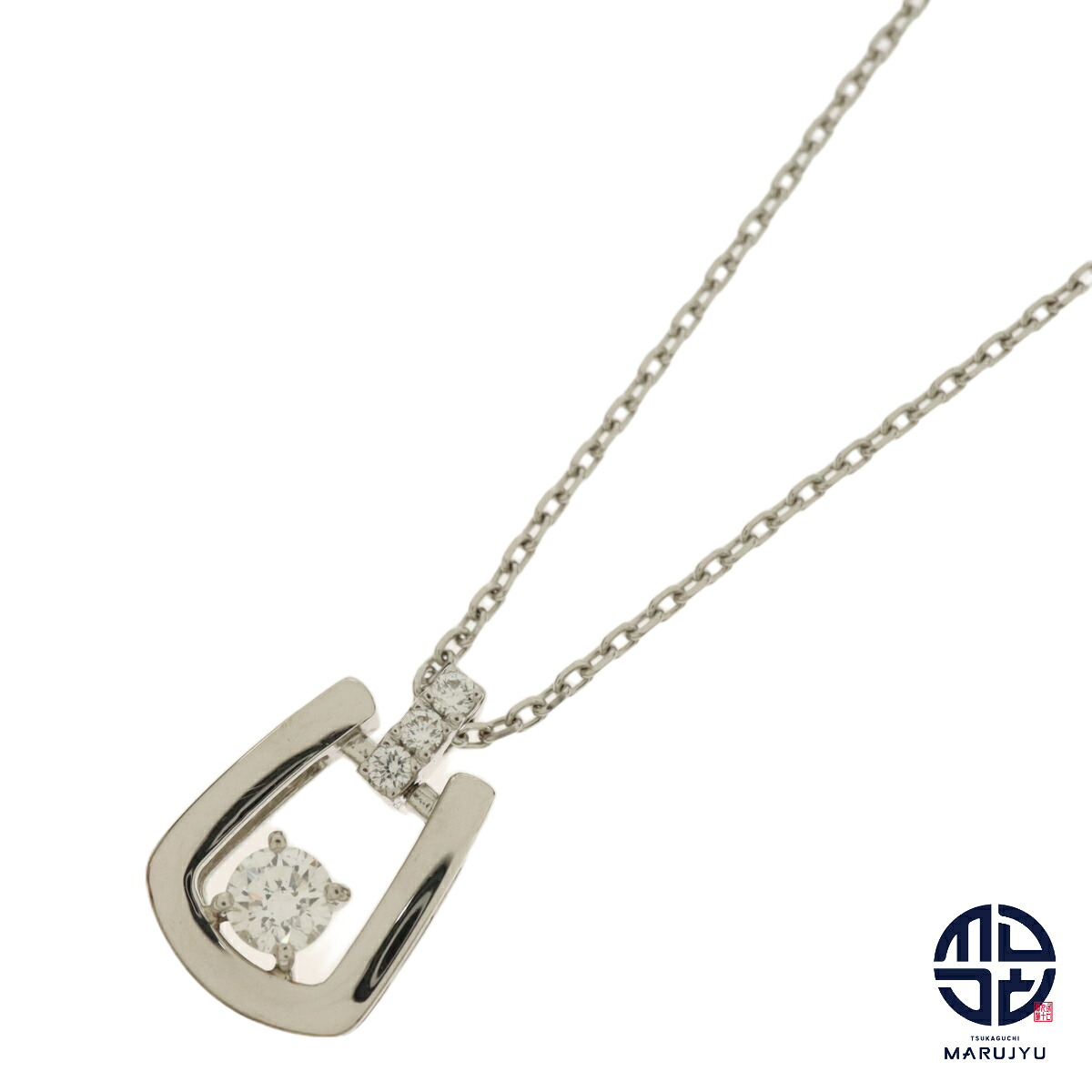 MONNICKENDAM モニッケンダム PT900 PT850 プラチナ ダイヤ0.21ct/0.05ct ネックレス ペンダント ジュエリー アクセサリー ブランド 【中古】|塚口丸十質舗
