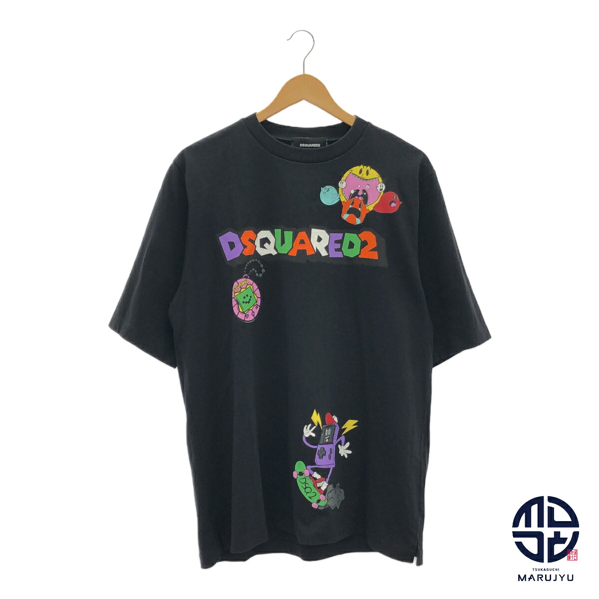 DSQUARED2 ディースクエアード スケーター 刷り上げる ティーシャツ トップス メンズ S大きさ ブランド名 服 黒 黒いこと 大層らしい大きさ 【中古】