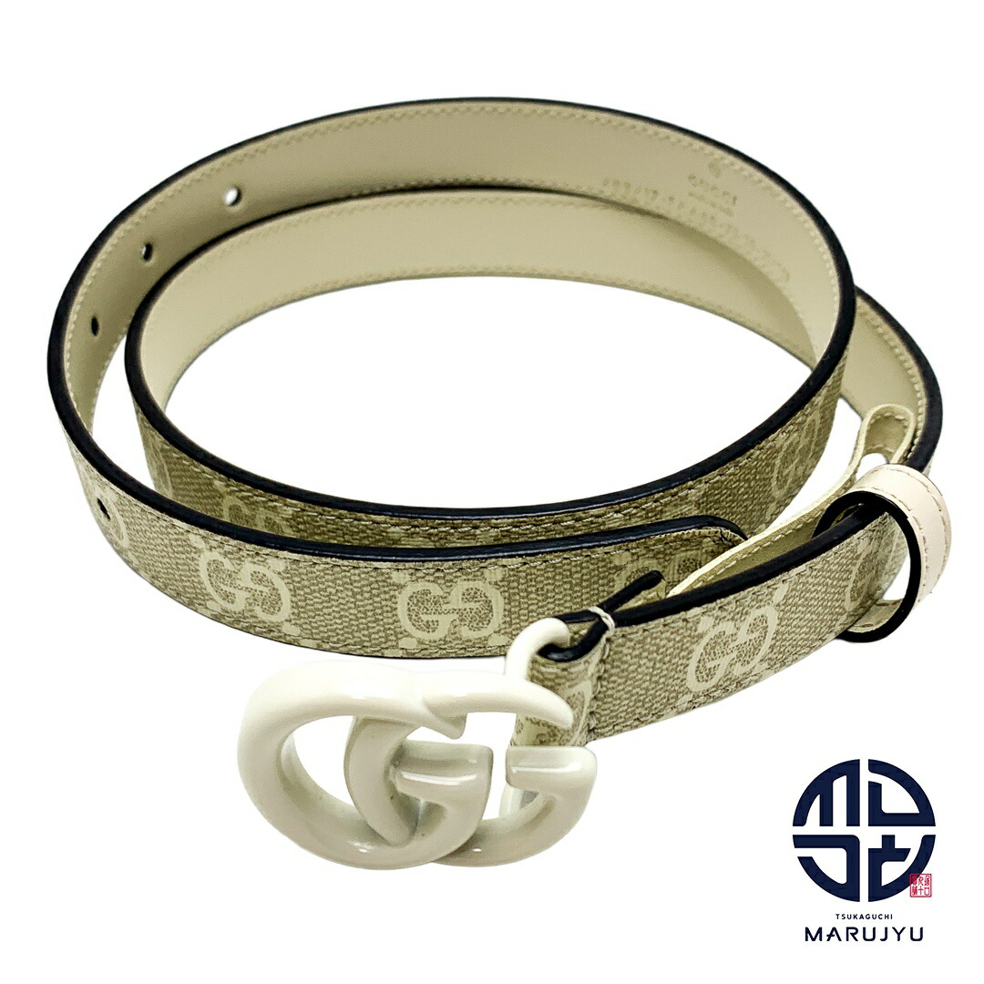 楽天市場】グッチ GUCCI ベルト（90/36） ダブルG アイボリーxグリーン