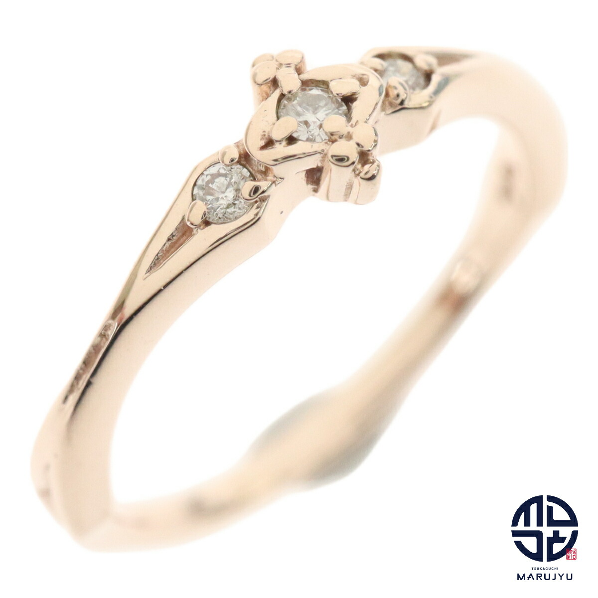 楽天市場】agete(アガット) ピンキー リング リボン ダイヤモンド 0.03