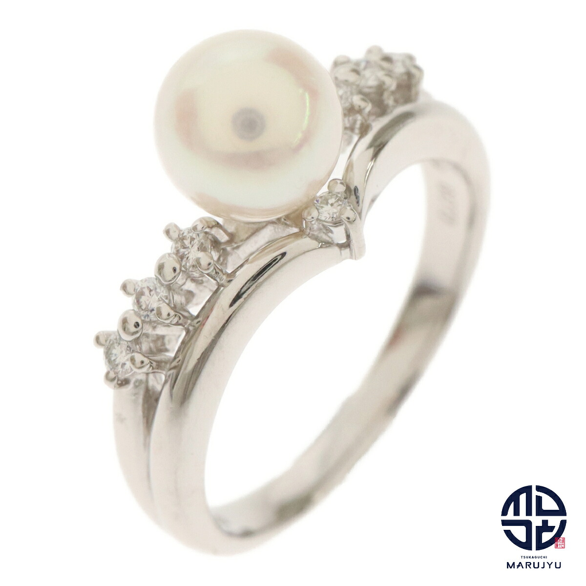 TASAKI 田崎 タサキ Pt900 プラチナ アコヤパール6.8mm ダイヤ0.09ct リング 指輪 約13号 ジュエリー アクセサリー ブランド【中古】|塚口丸十質舗