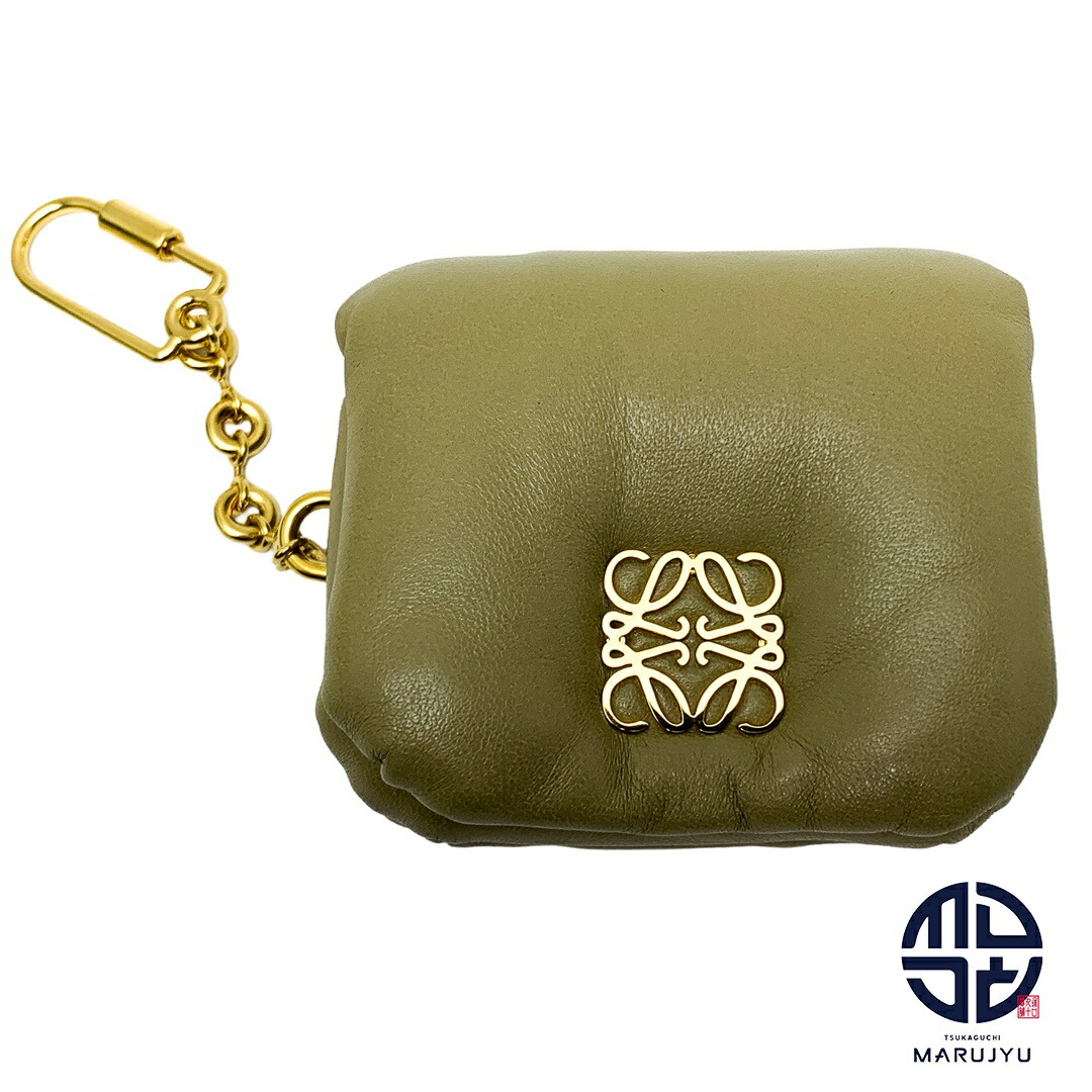 LOEWE ロエベ オリーブ緑であること系 パ毛皮 ゴヤ 入れもの 御徒面子惹きつける 小物 ブランド名【中古】