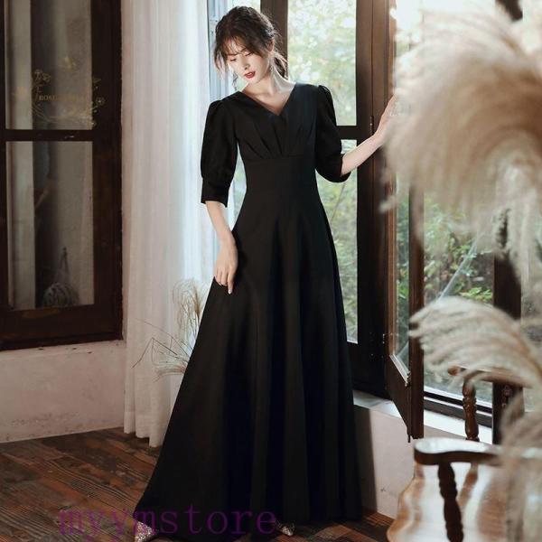 喪服 衣装 レディース 礼服 長袖 好いたらしいめ ロング丈 ご機嫌酉の方角 A伝達ルート Vのど首 ロング衣装 フォーマル 窈窕たる かっこ良い かっこ良い 黒 20代 ワンピース-キッズ・ベビー・マタニティ-キッズファッション