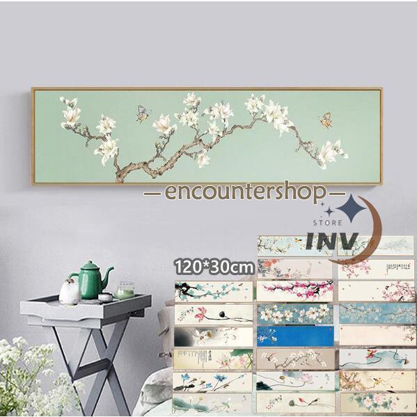 絵画 120x30cm 洋画 インテリア 絵 玄関 おしゃれ 風水 壁掛け 北欧 花 海 植物 リビング 玄関に飾ると良い絵 アートポスター 応接室 壁飾り｜maruk shop