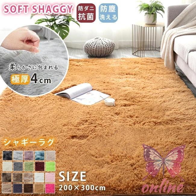 引っ敷き シャギーラグ 20色 200×300糎 マイクロファイバーシャギー 北欧 引っ敷き シャギー 上滑り打ちきり 引っ敷き 洗える 冬用 夏用 秋冬 冬 ごろ寝つや消し