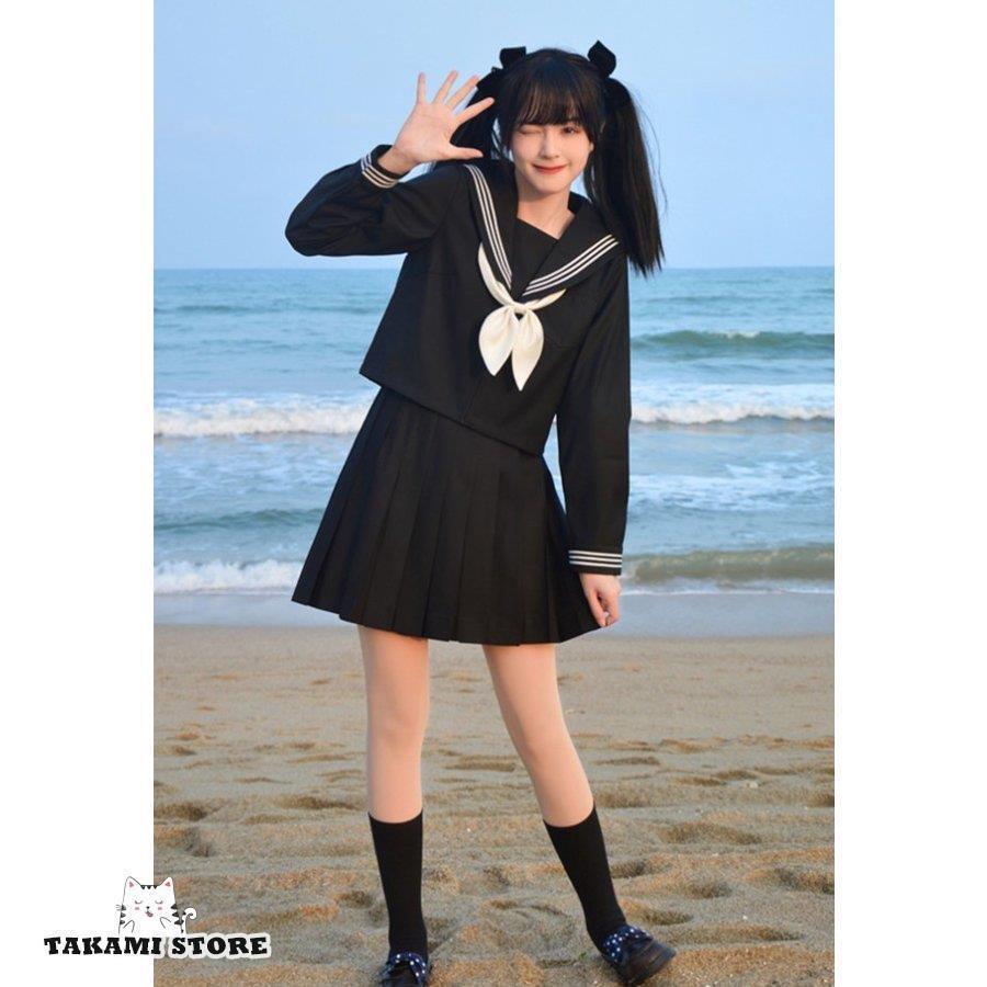 セーラー服 高校 制服 セット 女子高生 制服スカート 学生服 女子 長袖 ミニ 膝丈 スカーフ 大きいサイズ 3L 卒業式 入学式｜maruk shop