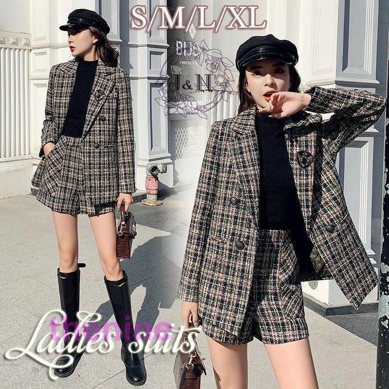 セットアップ レディース ブレザー 秋 冬 ショートパンツ チャック柄 ジャケット 卒業式 服 母 おしゃれ ママフォーマル 長袖 卒園式 入学式  通勤 OL 3点セット