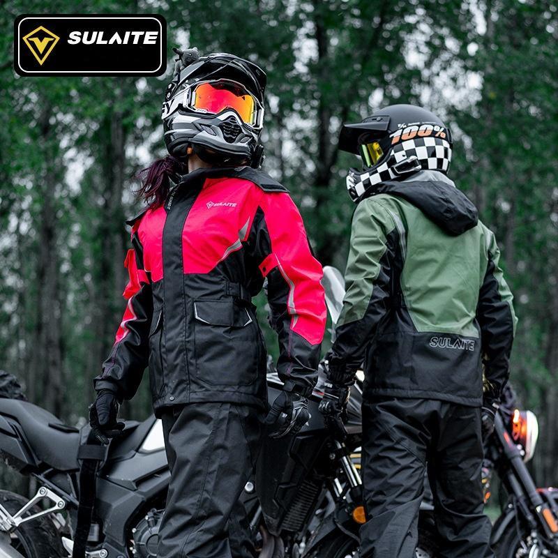 レインウェア バイク用 SULAITE 上下セット バイク用レインスーツ 防水 レディース レインコート アウトドア 透湿通気 軽量 撥水 雨カッパ 雨具 収納バッグ｜maruk shop
