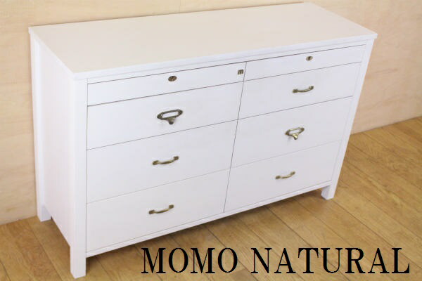 楽天市場 モモナチュラル Cieleシエル Clef 1 Chest ワイドチェスト 人気のカジュアルブランド 定番家具 白家具 鍵付 収納 中古家具 中古インテリア Used家具ユーズド家具 リサイクル 中古 中古家具の ｍａｒｕ 楽天市場店