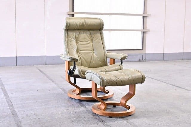 セール Ekornes エコーネス Prince プリンス リクライニングチェア オットマンセット 北欧ノルウェー 本革 1人掛けソファ 椅子 Fucoa Cl