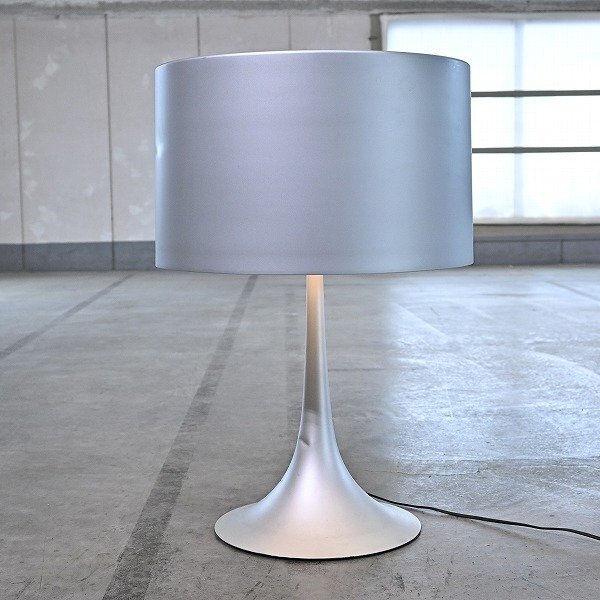 2004年製 FLOS 20万「SPUN LIGHT T2」渡り間ともし火 速見表 照明ランプ ともし火 調光 軽銀 セバスチャンロング お匙Sebastian Wrong【中古調度品/中古室内装飾/USED調度品ユーズド調度品/再利用】