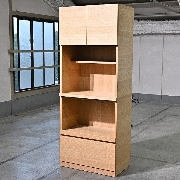 展示品 大雪木工 23万「VIRA」オープンキッチンボード オーク材 ナチュラル 北欧スタイル デスク 作業台 ダイニング【中古家具/中古インテリア/USED家具ユーズド家具/リサイクル】｜中古家具の ｍａｒｕ 店