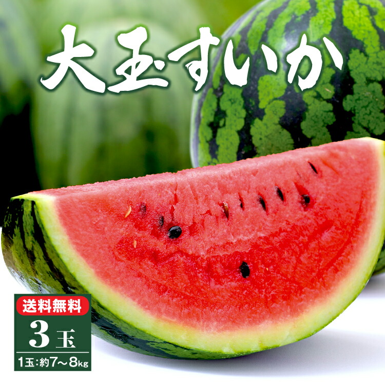送料無料 【 楽天ランキング1位 】 大玉 スイカ 熊本 3玉 (1玉7～8kg) 2Lサイズ すいか 植木 熊本県産 九州 種あり 甘い ジューシー 祭りばやし 産地直送 果物 フルーツ ギフト 贈答 人気 プレゼント 贈答 39ショップ まるかじり九州