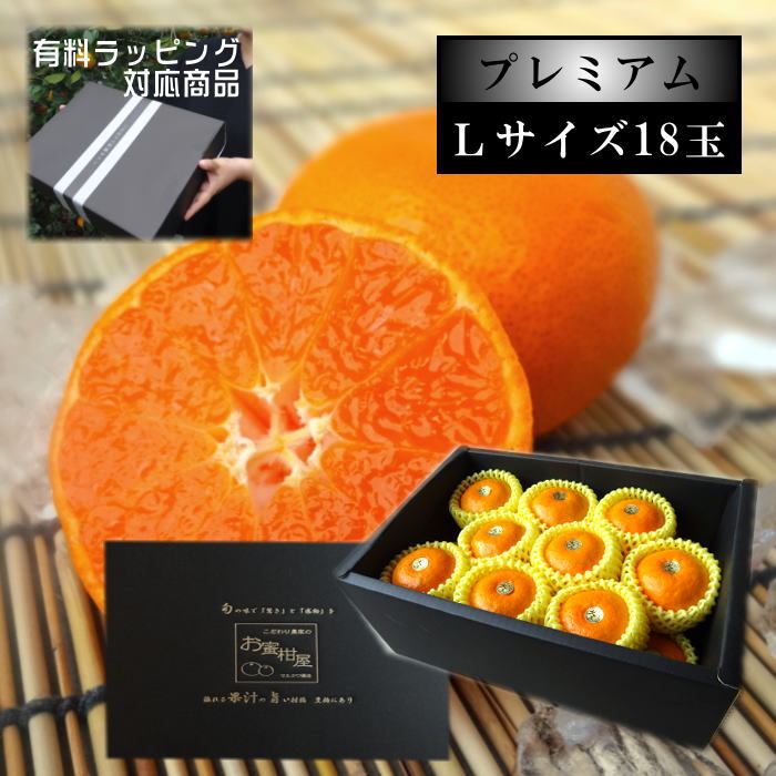 【先行予約/6月下旬～7月上旬発送分】【お中元】極上柑トロのお蜜柑「蜜ツ星プレミアム」　黒の化粧箱（大）　Ｌサイズ　初取り果実１８玉入