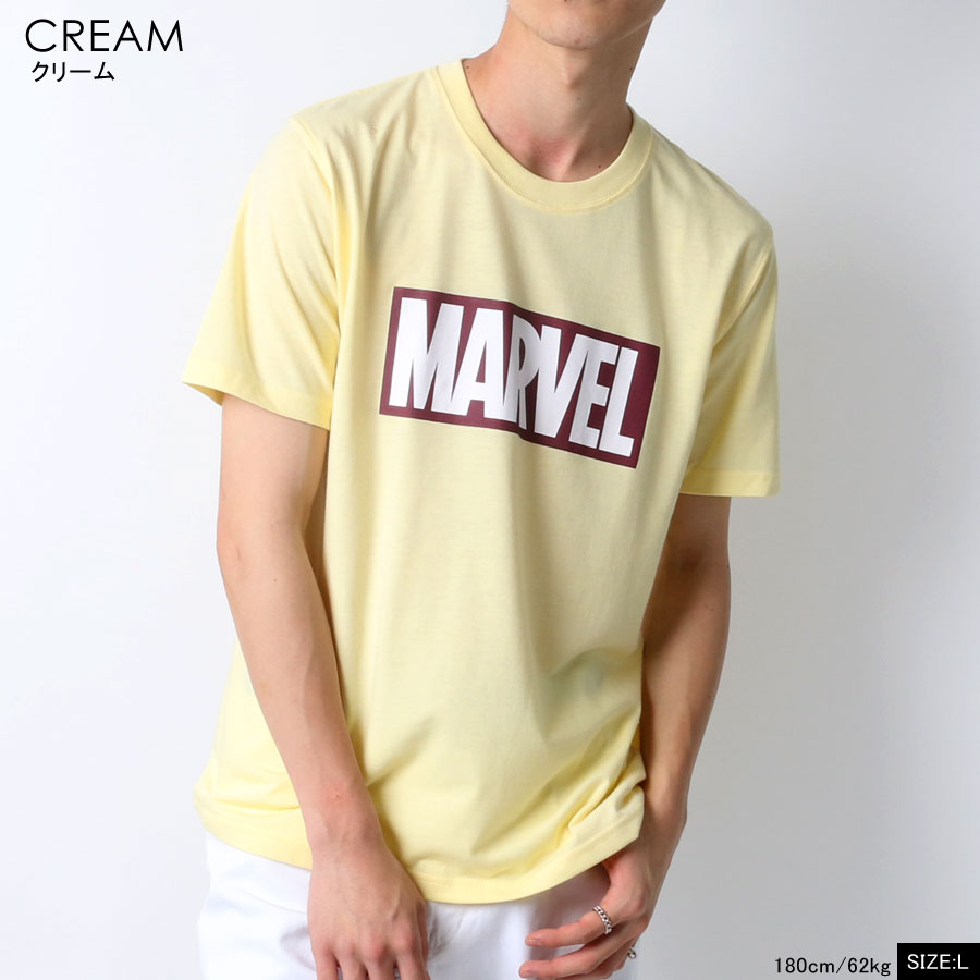 現金特価 Tシャツ メンズ 半袖 オシャレ Marvel マーベルコミック ブランド 無地 ボックス ロゴ プリント カットソー ティーシャツ ストリート アメカジ カジュアル おしゃれ 大人 韓国 ファッション メンズファッション マルカワ 白 黒 M L Ll トップス 春 夏 秋