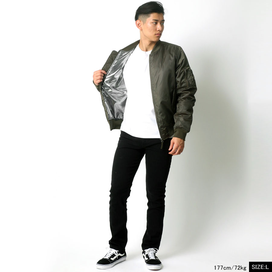 うのにもお得な Ma 1 メンズ 冬 中綿 防風 保温 グレー ブラック カーキ M L Ll Xl アウター 春 秋 Batesmartin Com