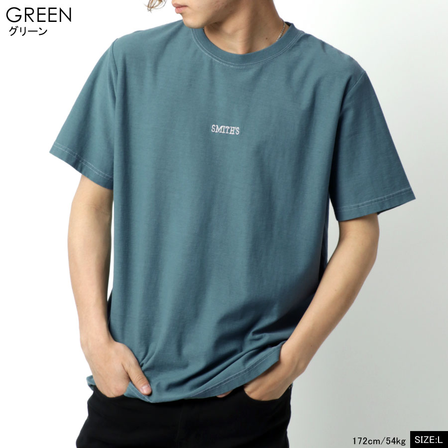 注目 Smith S American Tシャツ メンズ ロゴ 刺繍 半袖 ホワイト ベージュ グリーン ネイビー M L Ll Xl トップス 春 夏 秋 Batesmartin Com