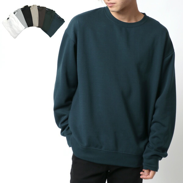 即納特典付き トレーナー メンズ かわいい スウェット トップス 裏起毛 無地 ビッグ シルエット スエット Big シンプル カジュアル おしゃれ オシャレ 大人 ペアルック 韓国 ファッション メンズファッション 白 黒 M L Ll Xl 春 秋 冬 Bagochile Cl