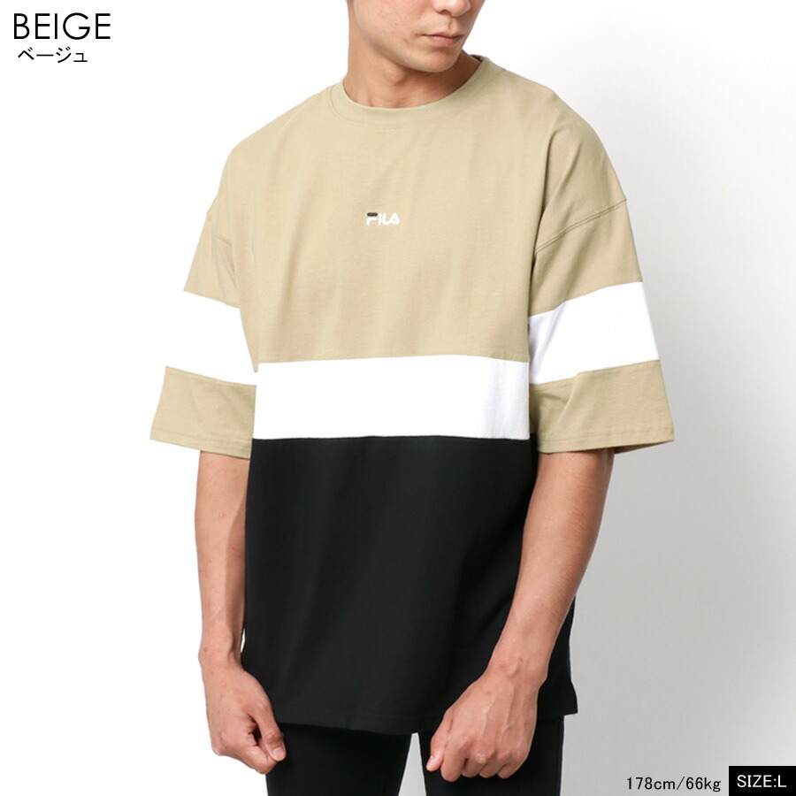 Tシャツ メンズ 2l 30代 40代 50代 Fila L Ll M Xl おしゃれ オシャレ カジュアル ストリート ティーシャツ ファッション フィラ ブランド ペアルック メンズファッション ロゴ 切替え 刺繍 半袖 夏 大人 春 秋 韓国 予約 半袖