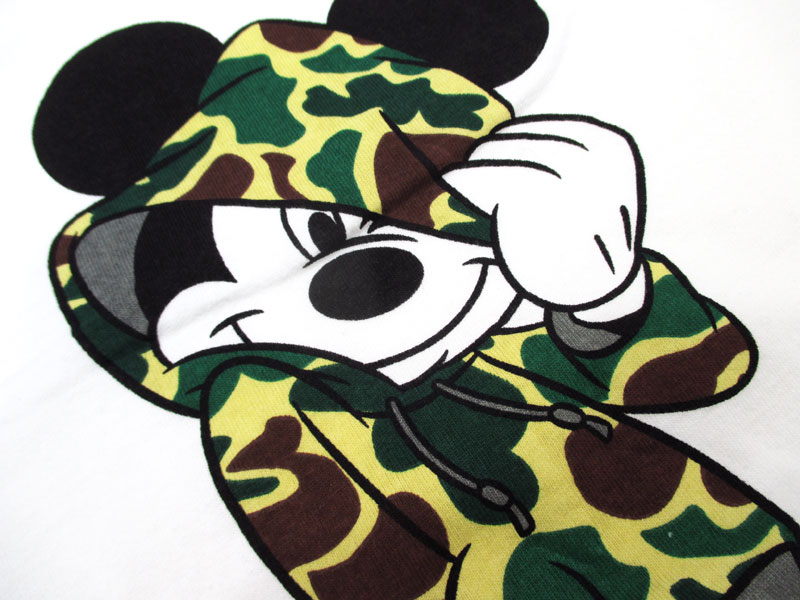 Disny/ディズニー『カモフラパーカー』ミッキープリント半袖Tシャツ11412132マルカワ