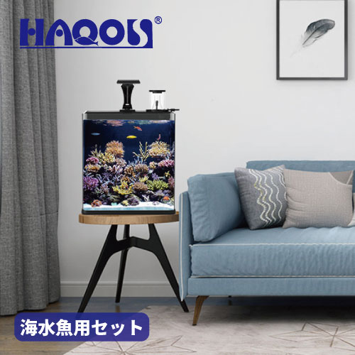 Haqos 海水魚用小型水槽セット Nano Tank Reef曲面ガラス水槽 容量 18l 100v対応背面濾過 プロテインスキマー Ledライト付きアクアリウム サンゴ 海水魚 ナノタンク Letempslev K7a Com