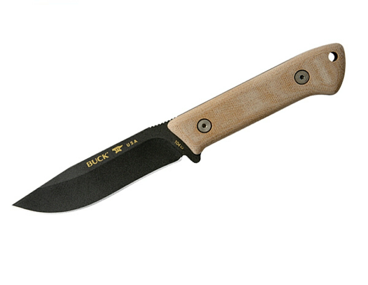 BUCK うしろ側 九寸五分 104BRS1 キャンプナイフ 黒いこと フルタング セラコート フィックスブレード  キャンバスマイカルタハンドル 革カクテルドレス嘱する  貨物輸送無料