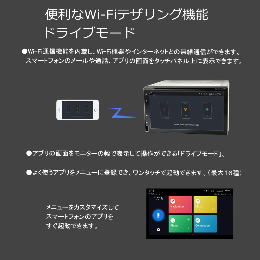 一年間保証 Wowauto ７インチandroid 2din タッチパネル Dvdプレーヤー アンドロイドカーナビ Cprm Dvd Cd 車用品 Sd Usb ラジオ Bluetooth 16gbhdd スマートフォンiphone Wifi無線接続 2din タッチパネル Cprm 地デジ ｍａｒｕｋｏ商店 店車載 カーナビ 2din Iphone