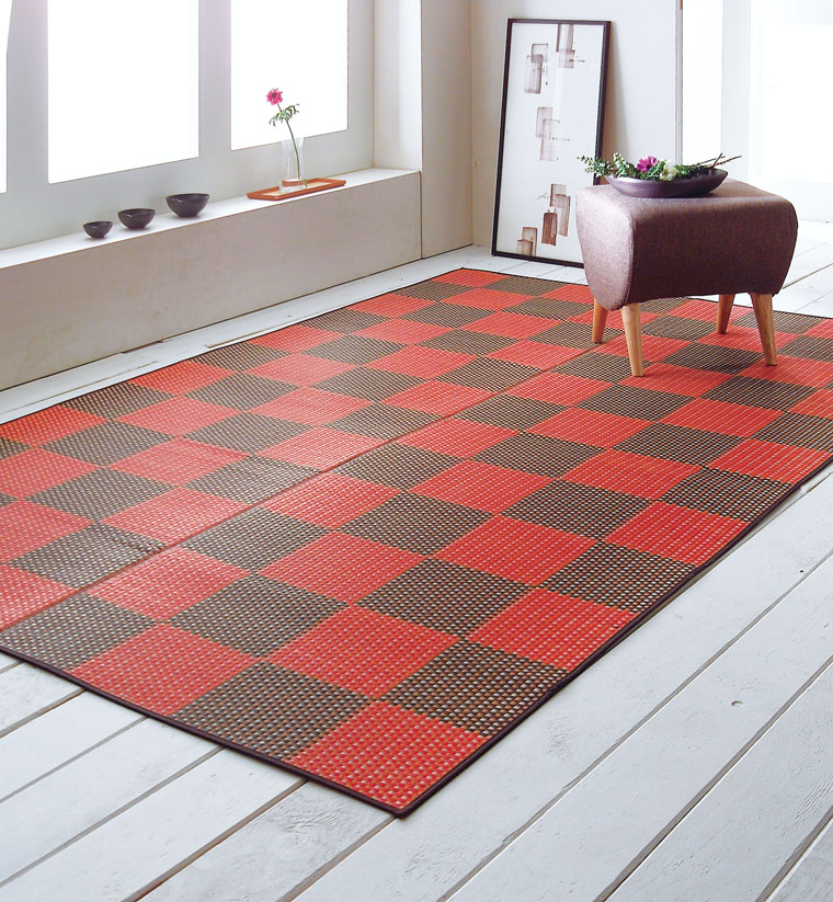 い草 ラグ・カーペット・夏用 ラグ ひんやり シリーズ銀河(ギンガ)約 174&times;261 cm【高品質 い草ラグ・純国産イ草】【ヒバ加工】[25_3_174_261_18]｜インテリア卸館＠大阪せんば心斎橋