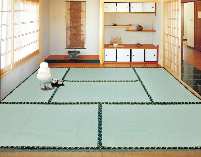 い草 ラグ・カーペット・夏用 引っ敷き ひんやり 続きもの日本の生活様式約 261×261 珊（日本の首都間4.5畳）【高品質 い草ラグ・純国産イ草】【ヒバ工業】[41_1_261_261_18]